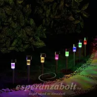   Entac Napelemes Szolár kerti lámpa inox 36cm RGB Színváltó