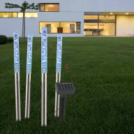   4 db-os Napelemes lámpa leszúrható inox 47 cm Luxury Line, hidegfehér