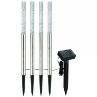   4 db-os Napelemes lámpa leszúrható inox 47 cm Luxury Line, hidegfehér