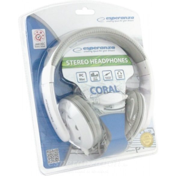 Esperanza Coral Fejhallgató fehér EH144W