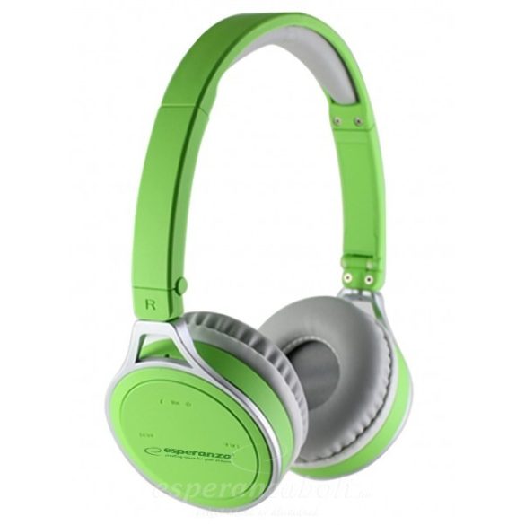 Esperanza Flores Bluetooth Fejhallgató zöld EH160G