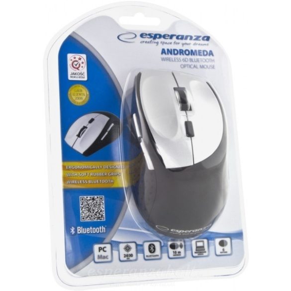 Esperanza Bluetooth Optikai egér 6D Andromeda Silver