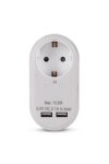 Entac Hálózati Adapter 1 Földelt Aljzat és 2 USB (össz. 2.1A) Fehér
