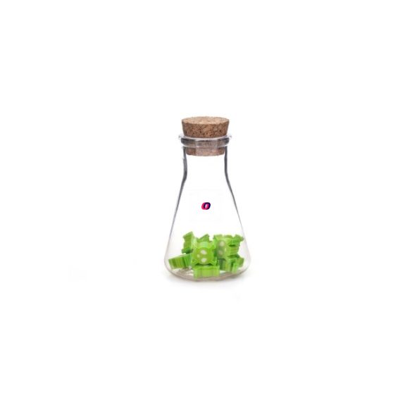 Radír, koponyás, üvegben rózsaszín/zöld