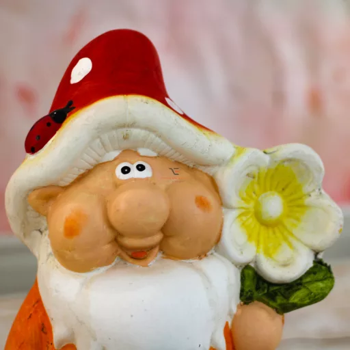 Kerti törpe virággal festett, kerámia 20 cm