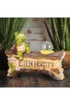 XL Kültéri Napelemes Teknős Isten hozott felirattal 34 cm