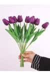 Élethű gumi tulipán padlizsán lila 34 cm 1 szál
