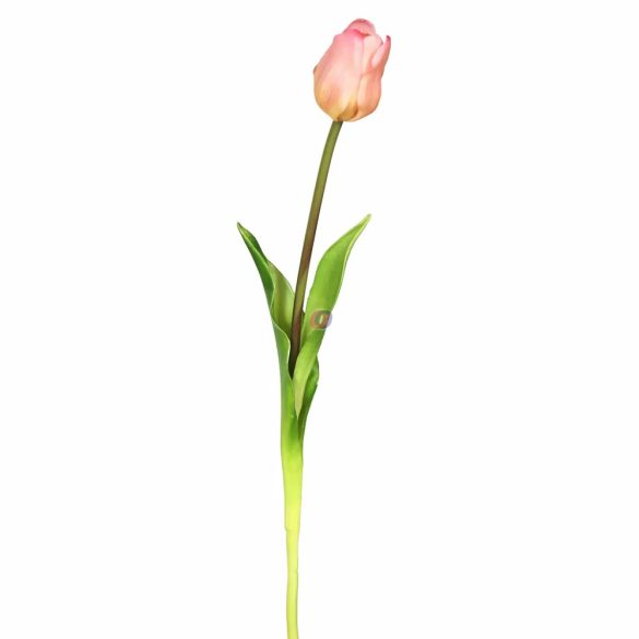 Élethű gumi tulipán rózsaszín 34 cm 1 szál