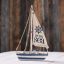 Hajó fa ledes 25 cm kék