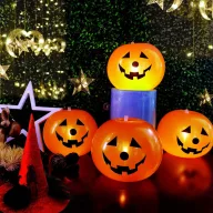 5 db-os felfújható Halloween tökfej LED világítással