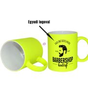   Prémium logózott, fényképes neon bögre, egyedi grafikával 350 ml neonsárga