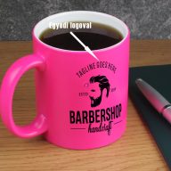 Prémium logózott, fényképes neon bögre, egyedi grafikával 350 ml neon pink   Prémium logózott, fényképes neon bögre, egyedi grafikával 350 ml neon pink