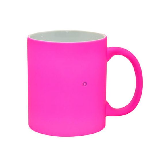 Prémium logózott, fényképes neon bögre, egyedi grafikával 350 ml neon pink