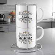   2 db-os  fényképes egymásba rakható bögre, személyre szabott grafikával 250 ml