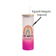   Egyedi fényképes / logózott pohár, egyedi grafikával 600 ml lila átmenetes