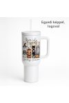 Egyedi fényképes / logózott utazó termosz bögre, egyedi grafikával 1200 ml Fehér