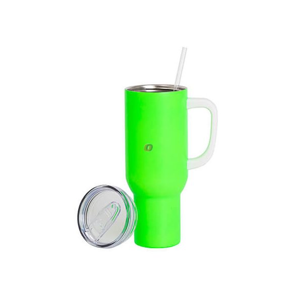 Egyedi fényképes / logózott utazó termosz bögre, egyedi grafikával 1200 ml Neon Zöld