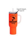 Egyedi fényképes / logózott utazó termosz bögre, egyedi grafikával 1200 ml neon narancs