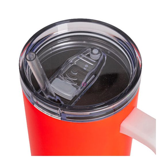 Egyedi fényképes / logózott utazó termosz bögre, egyedi grafikával 1200 ml neon narancs