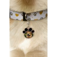   Egyedi képes, neves biléta nyakörvre, személyre szabható, fekete