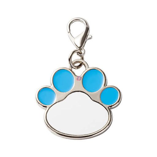 Egyedi képes, neves biléta nyakörvre, személyre szabható, kék