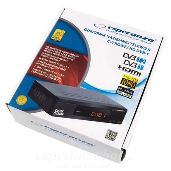 Esperanza beltéri egység set top box tuner DVB-T/T2 EV104