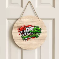 A biztos választás -  ajtódísz 30 cm, fa, akasztható