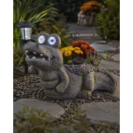   XL Npelemes krokodil figura kaspóval 45 cm LED világítással