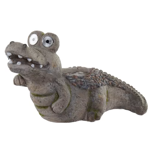 XL Npelemes krokodil figura kaspóval 45 cm LED világítással