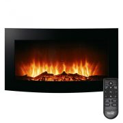   Home Elektromos fali látványkandalló, íves, fekete FKK 17