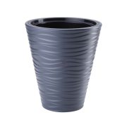   Kaspó SAHARA kerek álló ültető betéttel 35 műanyag 34x39 cm antracit