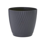 Kaspó MIKA kerek alátéttel 17 műanyag 17x16 cm antracit