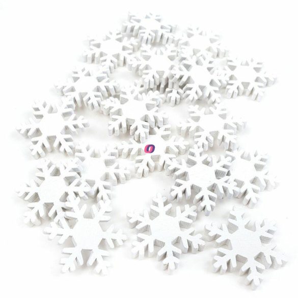 Fa dekor hópehely fehér 20 db/ szett 3,5 cm