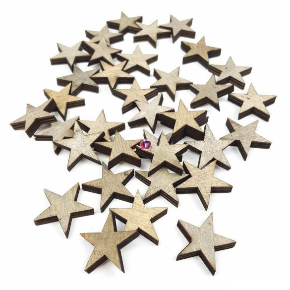 Fa dekor csillag sötétszürke 35 db/ szett 2,5 cm