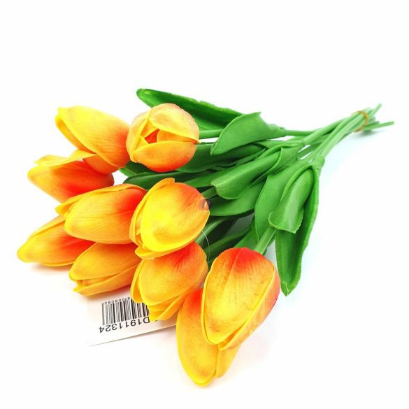 Élethű tapintású tulipán Narancs  33 cm 1db