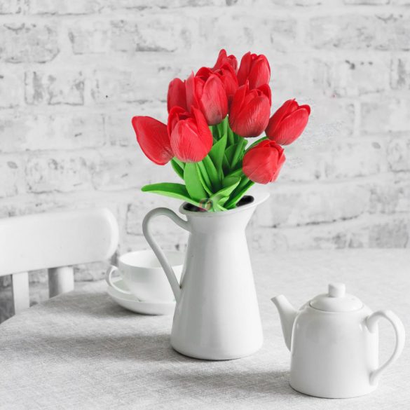 Élethű tapintású tulipán Piros 33 cm 1db