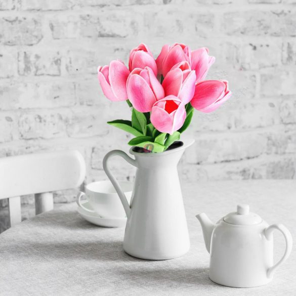Élethű tapintású tulipán Rózsaszín 33 cm 1db