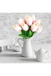 Élethű tapintású tulipán cirmos rózsaszín 33 cm 1db