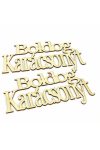 Karácsonyi fa felirat elegáns Boldog Karácsonyt natúr 2 db/cs 19x9 cm