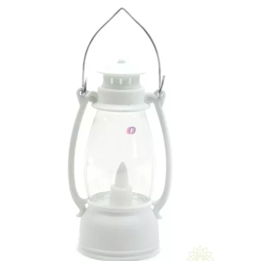 LED-es akasztható lámpás, mécses, olajlámpás fehér 9,5 cm elemes