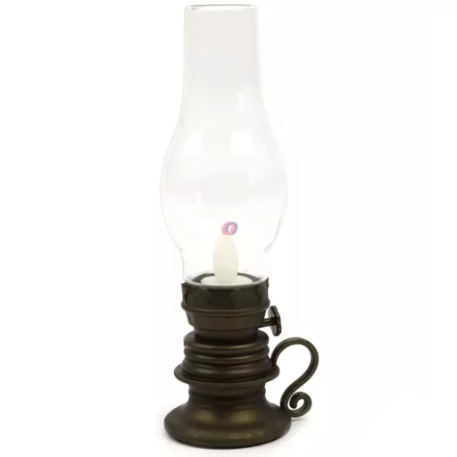 LED-es mécses, olajlámpás bronz 18,5 cm elemes