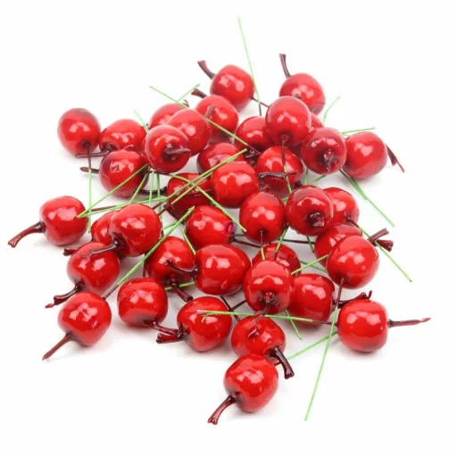 Dekor betűzős műalma piros 2 cm 40 db/cs drótos