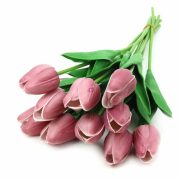 Élethű tapintású tulipán sötét mályva 33 cm 1db