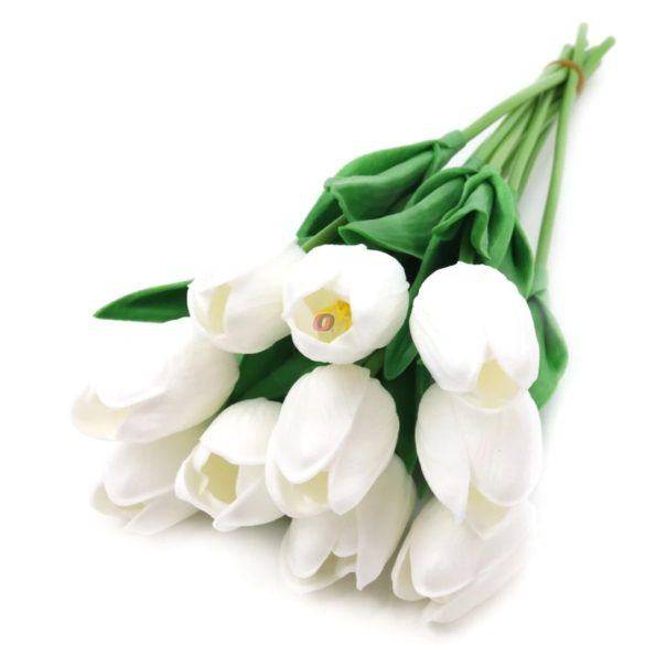 Élethű tapintású tulipán Fehér 33 cm 1db