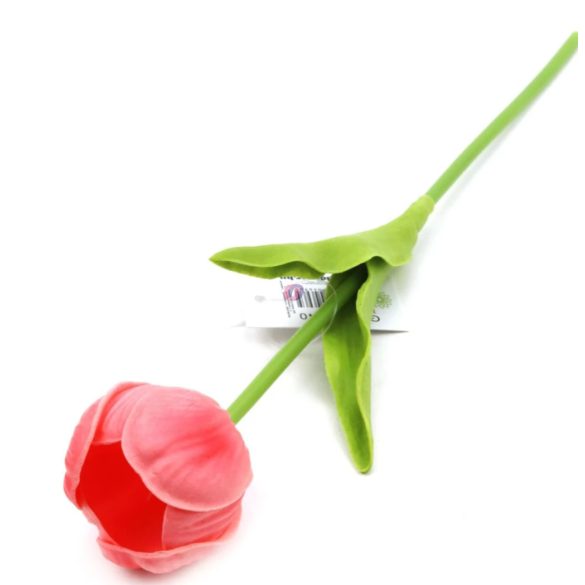 Élethű tapintású tulipán korall 33 cm 1db