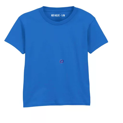 Gyerek Tesi póló egyedi névvel, osztállyal királykék, 100% pamut "Somogyis"