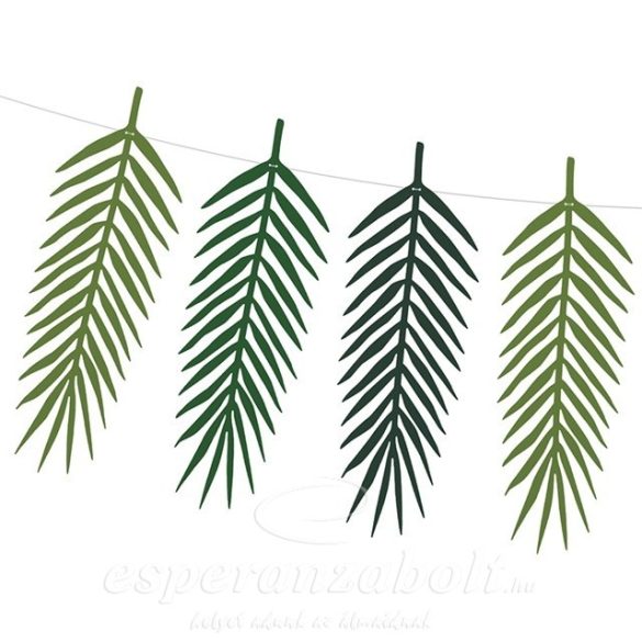 Girland - Trópusi levelek 125cm zöld