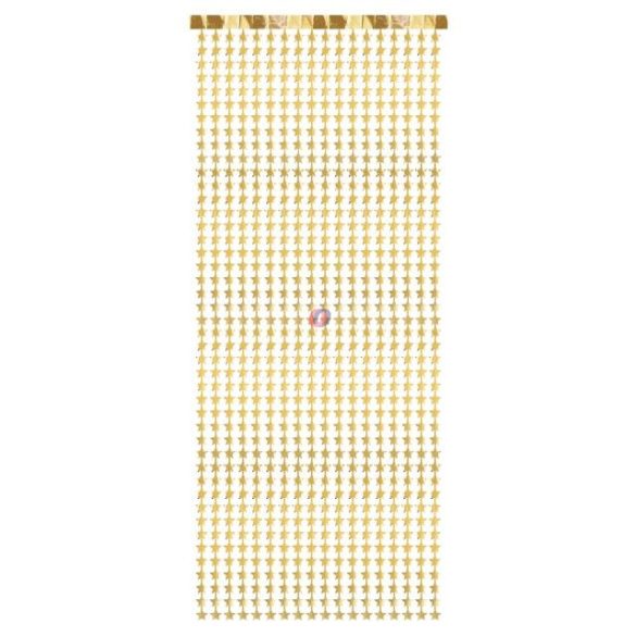 Partyfüggöny csillag műanyag 100x245cm arany