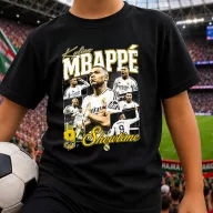   MBAPPÉ póló gyerek és felnőtt méretekben, fekete, fehér