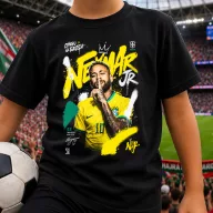   NEYMAR póló gyerek és felnőtt méretekben, fekete, fehér